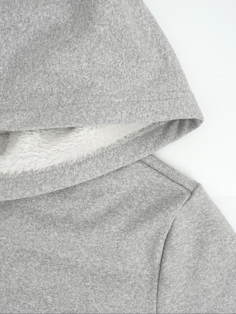 Retro women's fleece hooded slim fit cardigan autumn and winter hoodie jacket