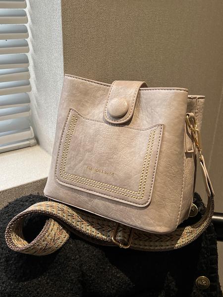 Classic style retro women's small bag, bucket bag, crossbody bag, shoulder bag, exquisite, simple, unique, atmospheric, versatile solid color small bag, fashionable bags, suitable for going out, shopping, commuting