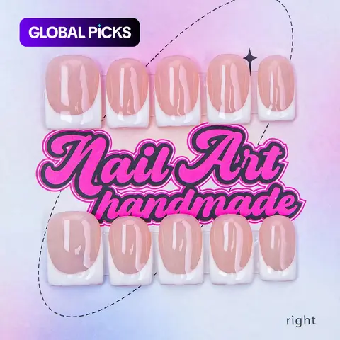 【Black Friday】Delicatething Y2K Style Nail Set, DIY Nail Art, Fake Nails, Decorative Nails, Handmade Wearable Nails, Handmade French Design, French Tip Nails, Includes Jelly Glue, Crystal Stick, File, Perfect Gift for Women #GLOBAL PICKS