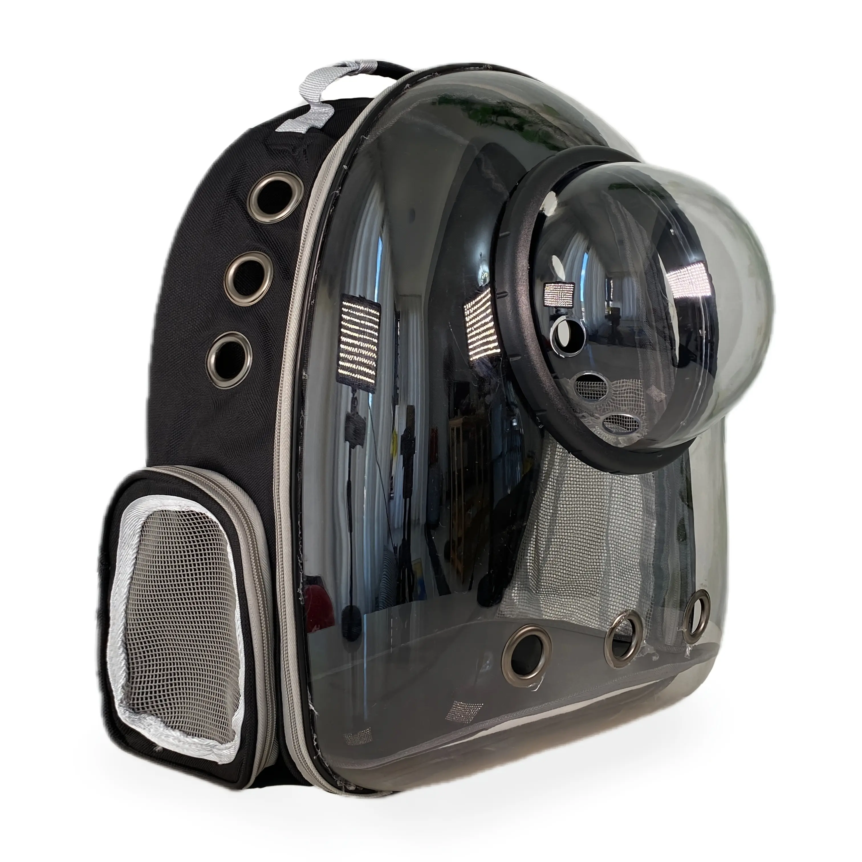 Polycarbonate Pet Space Capsule Backpack Bag, New Dual-Straps Double-Shoulder Design, Portable Travel Carrier for Cat Outings