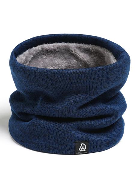 Unisex Fall Winter Windproof Knit Scarf, Thick Fleece Lined Neck Warmer, Casual Outdoor Cycling Skiing Accessory