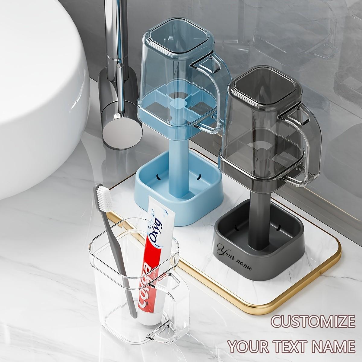 1pc Bathroom Toothbrush Holder, Fits Toothpaste, Electric Toothbrushes & Mouthwash Cups, Ideal for Couples & Families