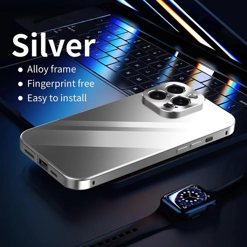 Famous Trend C-C-Carhartt Phone Case For iPhone 17 16 15 14 13 12 Pro Max Plus Electroplated Metal Bumper Case Slim Tempered Glass Back Shockproof Anti-Scratch Luxury Case Fashion Durable Stylish