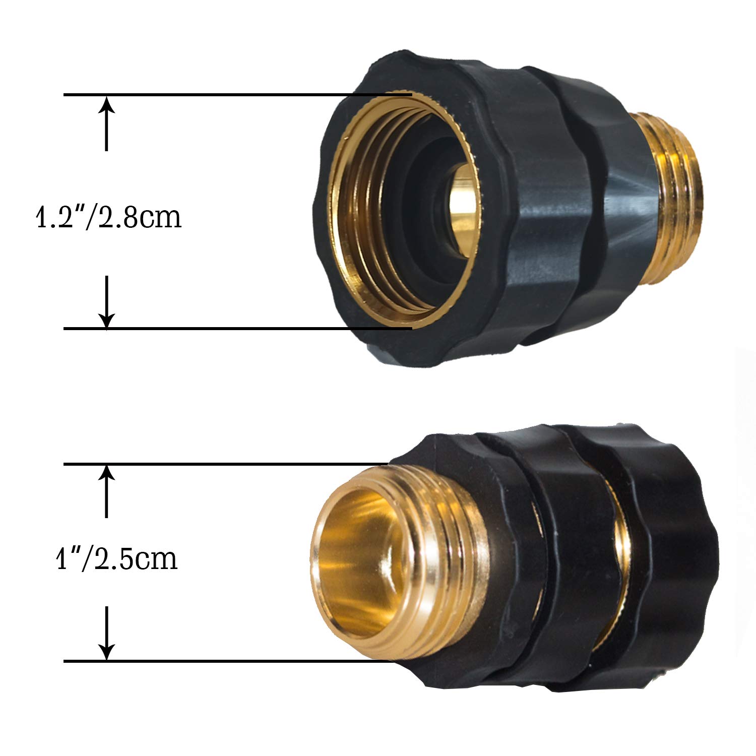 Hourleey Garden Hose Quick Connector, 3/4 Inch Male and Female Garden Hose Fitting Quick Connector