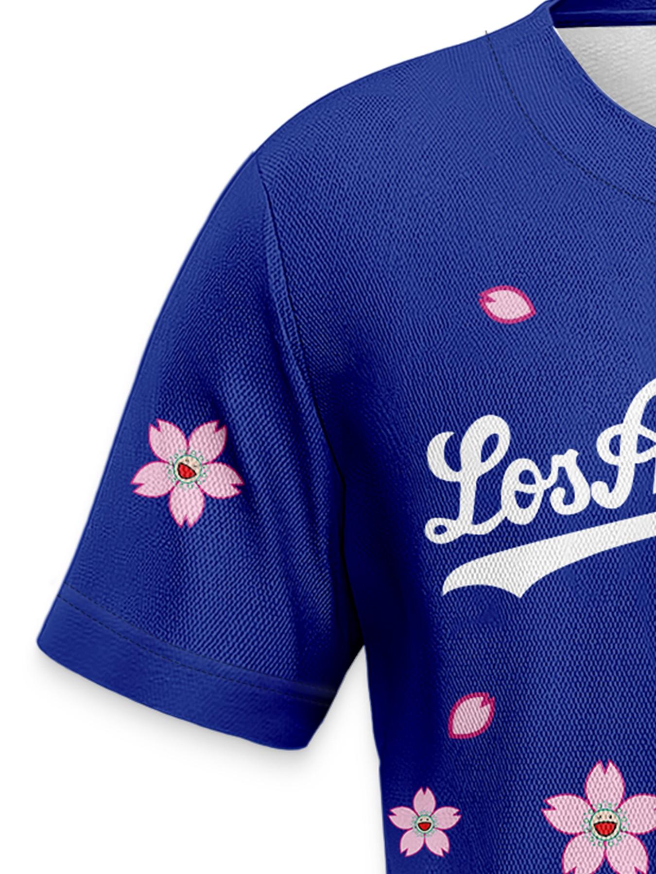 OHTANI 17 桜柄 ユニフォーム Los Angeles #17 Shohei Ohtani Men's Baseball Jersey, 