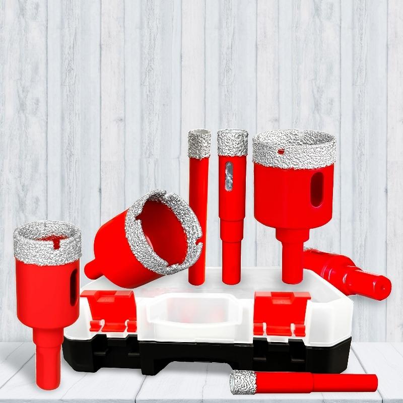 12-Piece Diamond Coated Dry Drill Bit Set Diamond Drilling Bits for Efficient Drilling, Ideal for Granite, Marble, Glass Tile and Ceramics