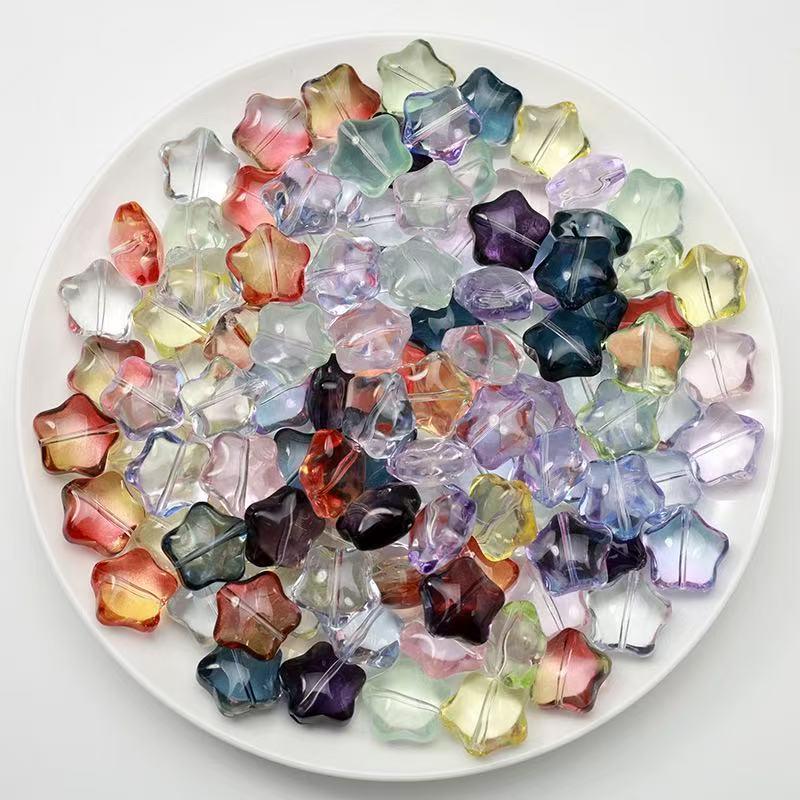 16mm Medium Hole Star Pendant DIY Jewelry Accessories, Fat Star Beads, Vintage Style, Loose Beads for Crafting and Decoration