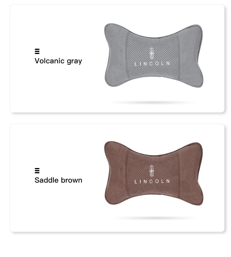 Car Suede Headrest Neck Support Auto Seat Accessories For Lincoln Navigator Continental Nautilus Aviator MKZ MKX MKC MKT MKS Corsair Mark E