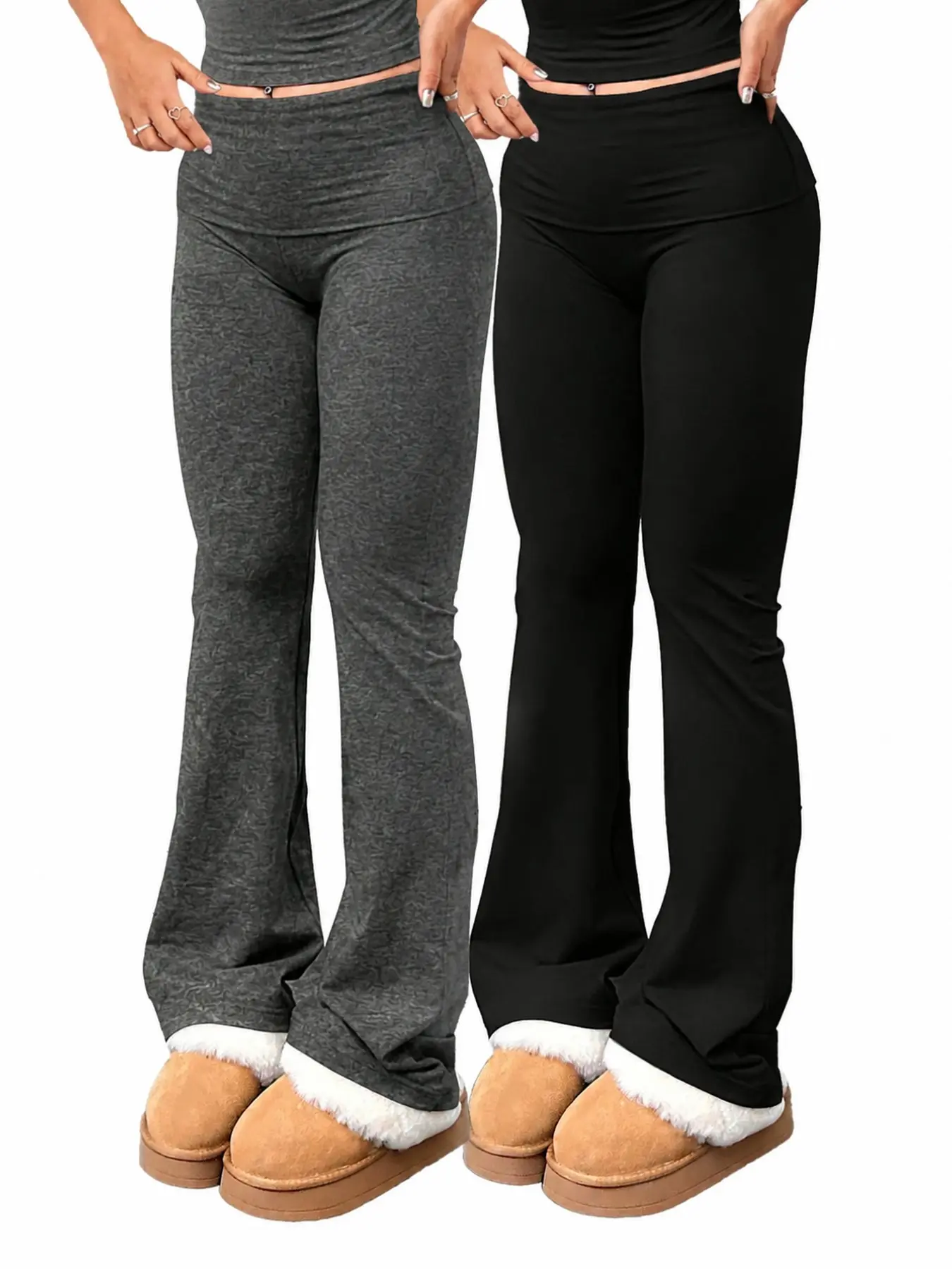 2 Pieces Set/3 Pieces Set Women's Casual Slim Fit Yoga Pants, High Waist Elastic Long Pants, Soft Comfortable Fabric, All Seasons, Multiple Occasions