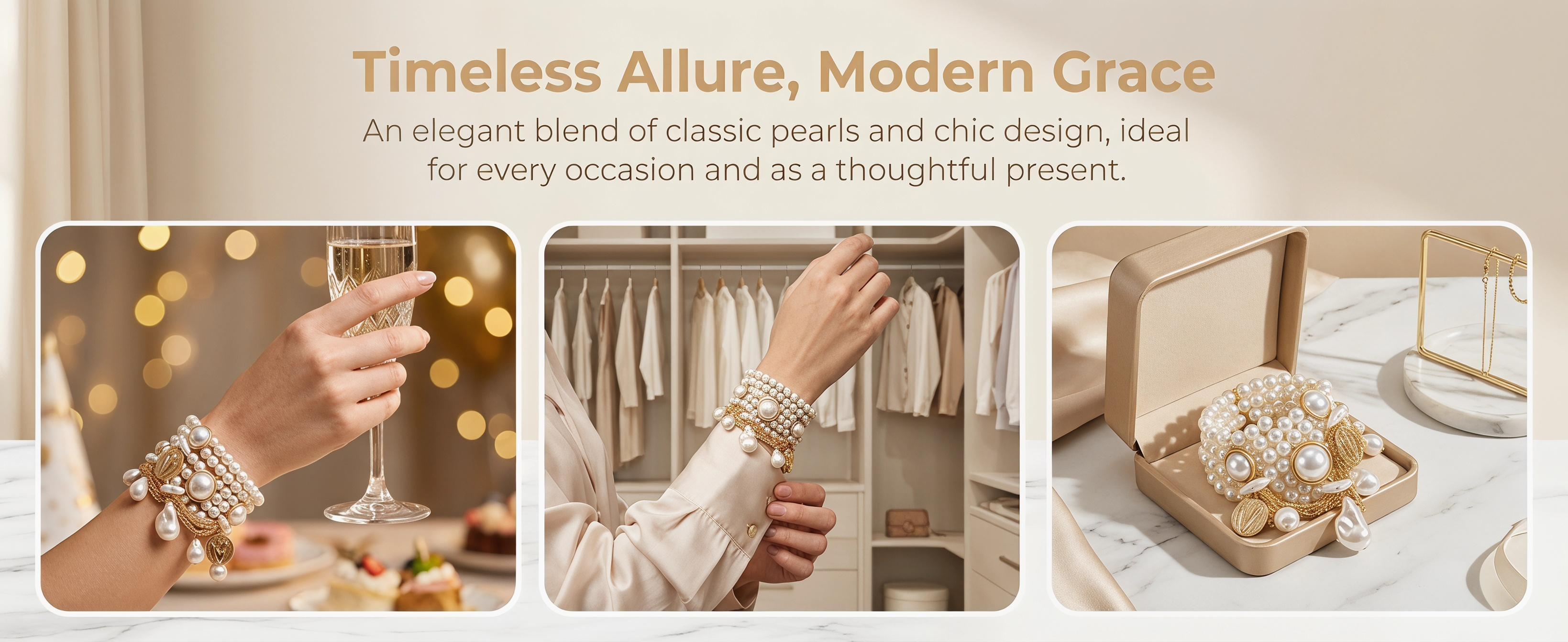 Unisex Faux Pearl Decorated Beaded Bracelet - Elegant Costume Jewelry for Party Wear & Birthday Gifting, Unisex Names