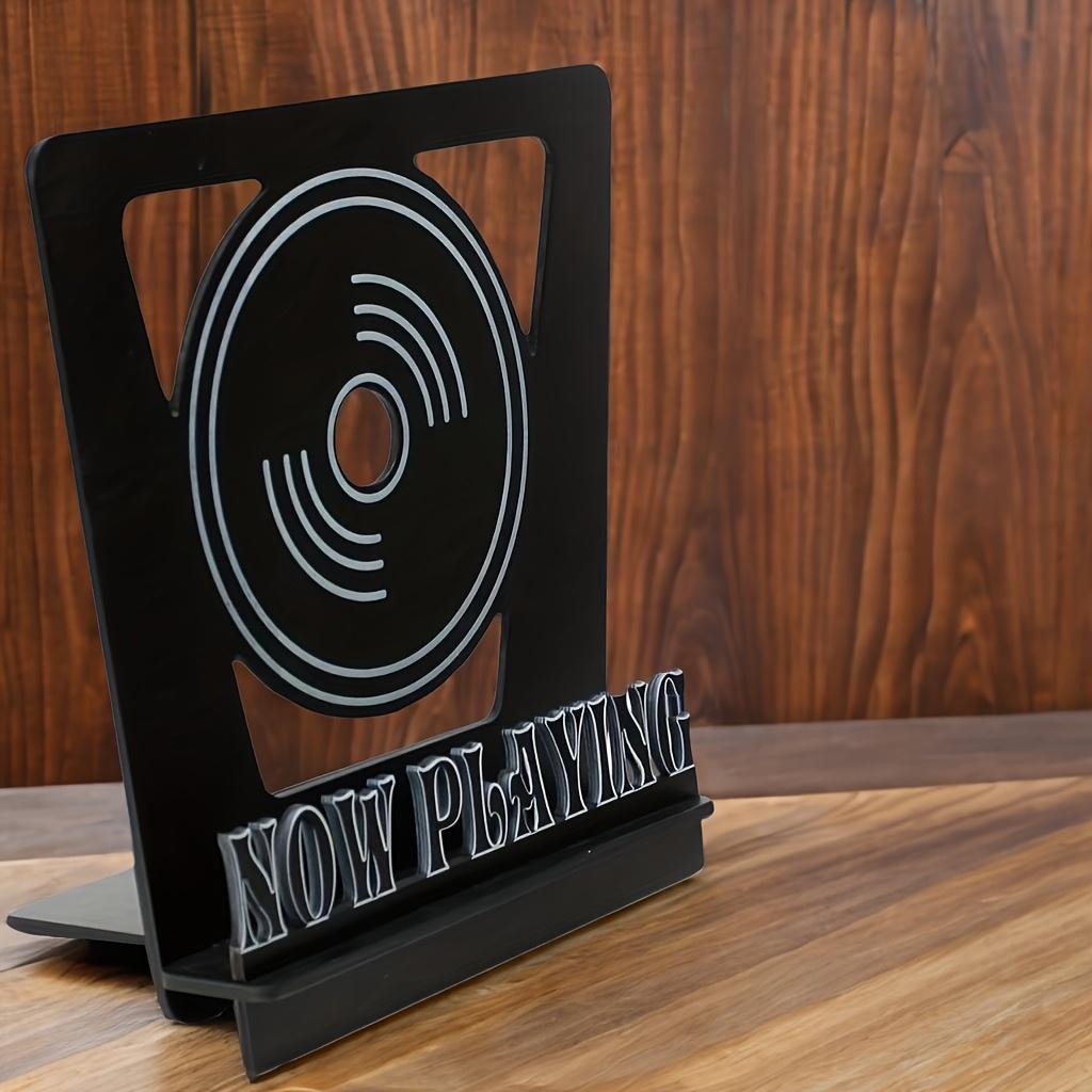 Wooden Vinyl Record Rack, Cool Design Holds 5-7 Covers, Display Lps CD DVD, Ideal Gift, Stylish Storage Solution, Display Riser