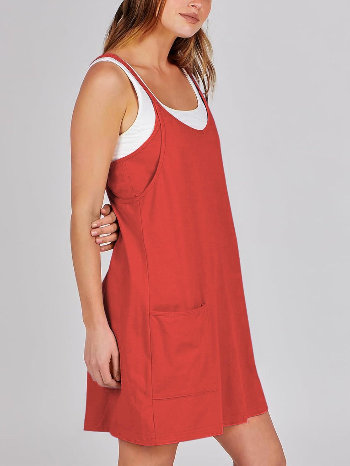 Women's Summer Mini Dress, Casual Athletic Tennis Dress with Shorts, Sleeveless Sporty Design, Perfect for Active Wear & Outdoor Activities