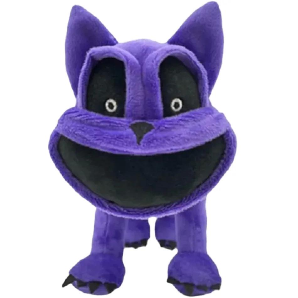 ///30CM Smiling Little Animal Plush Toys Purple Cat Soft Stuffed Plushie Miss Delight Doll Decoration Birthday Present Gifts