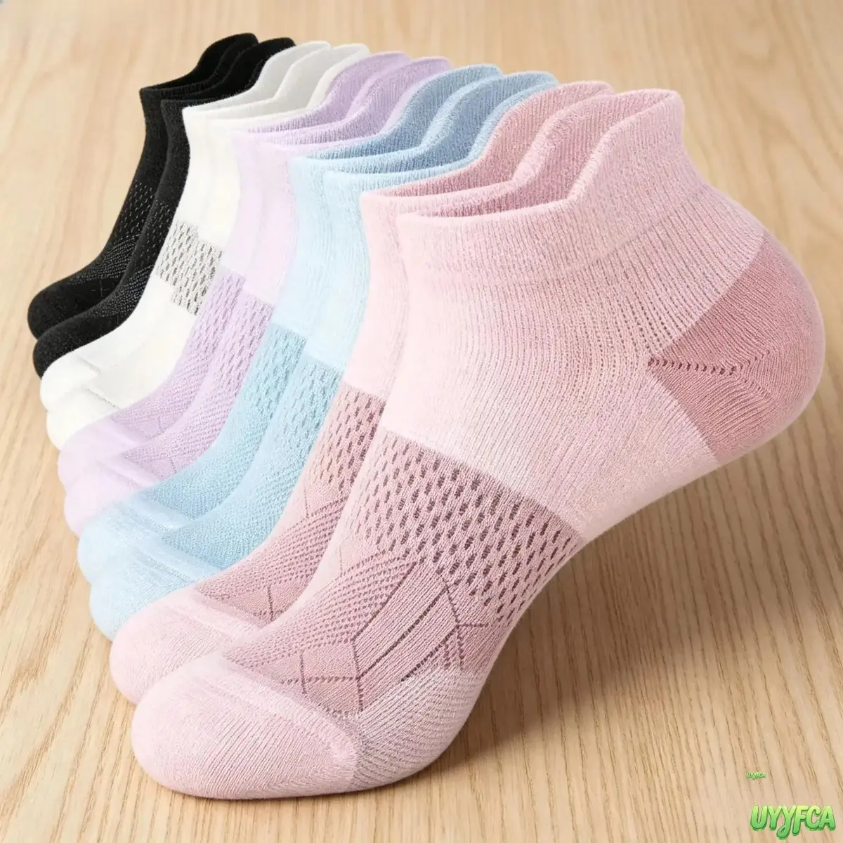 5 Pairs Women’s Low‑Cut Athletic Ankle Socks, Arch Support Cushioned Compression Socks, Moisture‑Wicking Breathable Mesh Socks For Running, Gym Training And Daily Casual Wear, Running Must-Have, Patchwork,BackToSchool