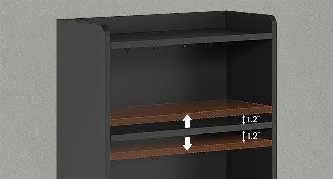 Sikaic  LED Tall Nightstand with Charging Station 3 Drawers And Bookshelf Adjustable Dressing Table Makeup Dressing Desk