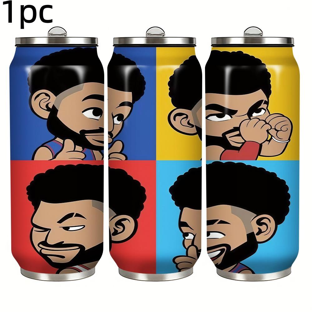 1pc Cute Cartoon Insulated Cup, Vacuum Dual-Layer Stainless Steel, Long-Lasting Heat and Cold, Portable Coffee Cup for Office and Travel