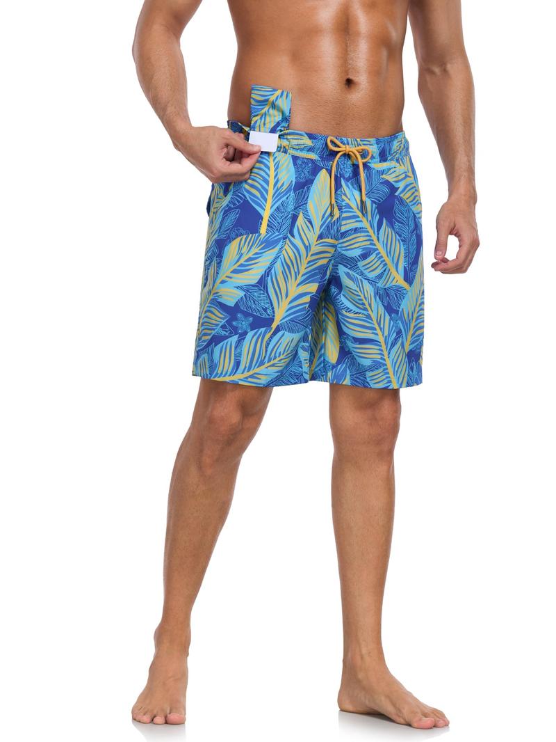 Men's 2-In-1 Swim Trunks, 7 Inch Swimming Shorts Beach Pants, Quick Dry Gym Shorts with Compression Lining, Gym Vacation Pool Wear