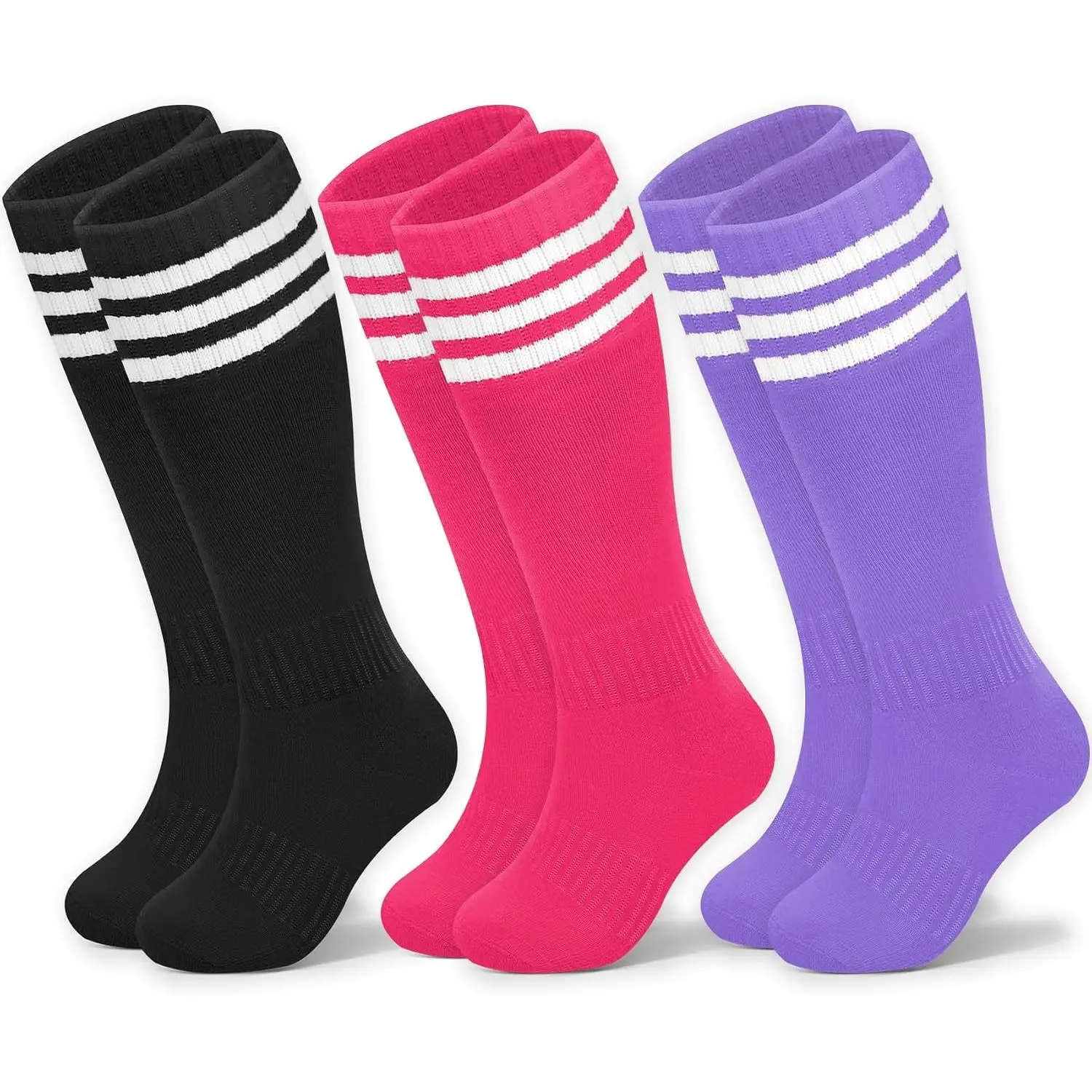 Black Pink Purple-3 Pairs