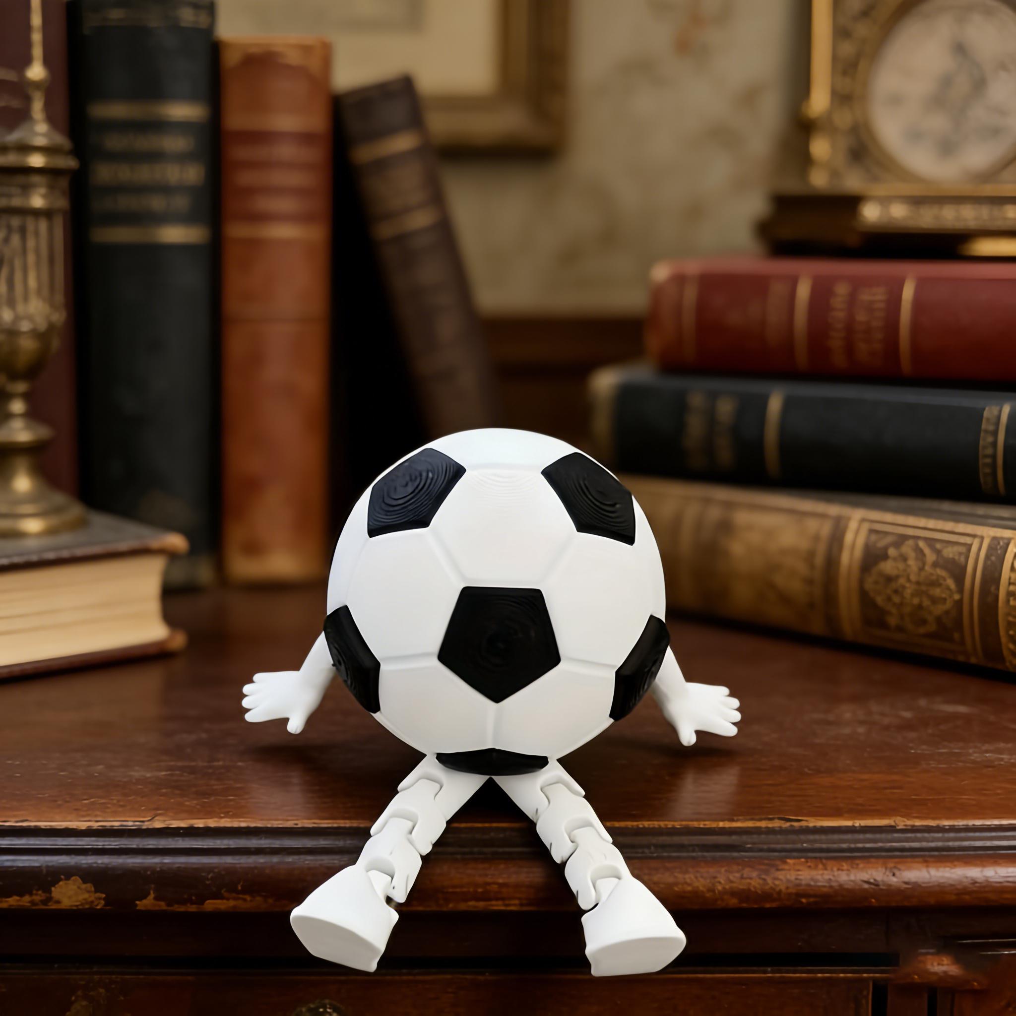 Creative Football Figure Ornament, Movable Joint Desktop Phone Stand, Fan Gift, Home Decor, Unique Soccer Souvenir, Perfect for Fans