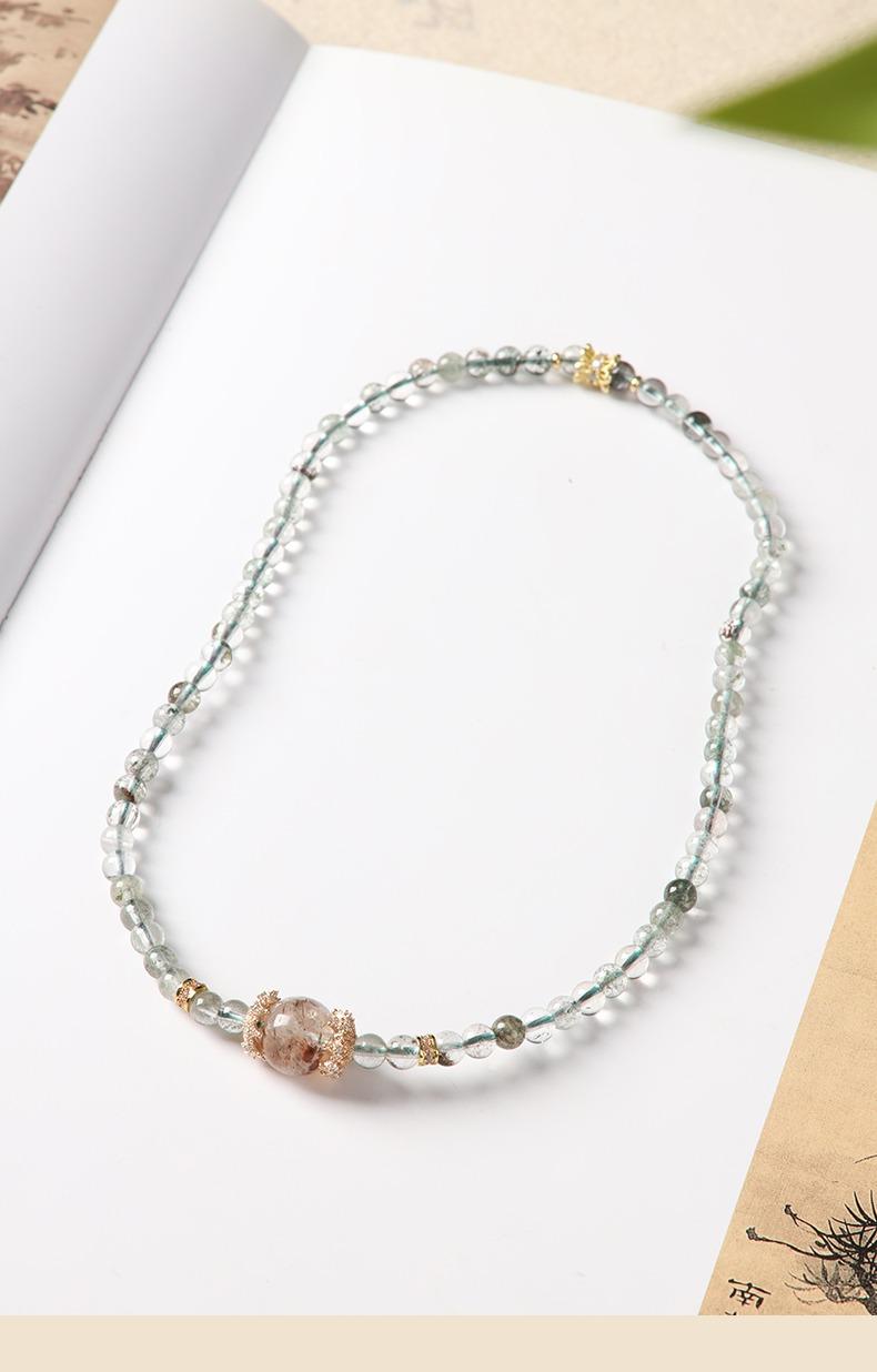 [Full Warehouse Wealth] crystal bracelet, green phantom quartz super seven double layer, unisex, daily wear gift, natural stone gold accents, wealth career success balance vitality symbol