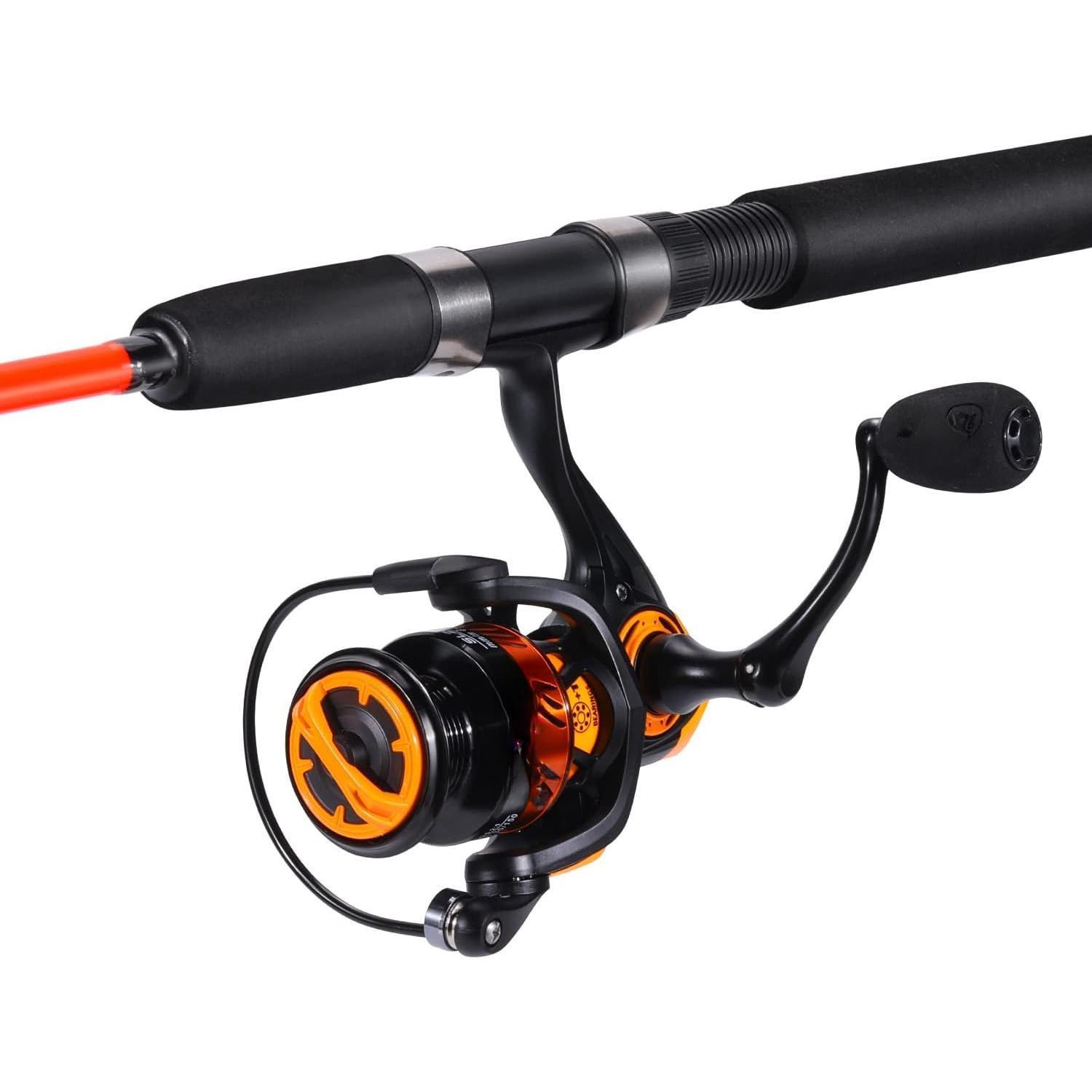Catfish Fishing Rod and Reel Combo, 2- Spinning Combo, Durable Graphite & Glass Blanks Fishing Pole for Crappie