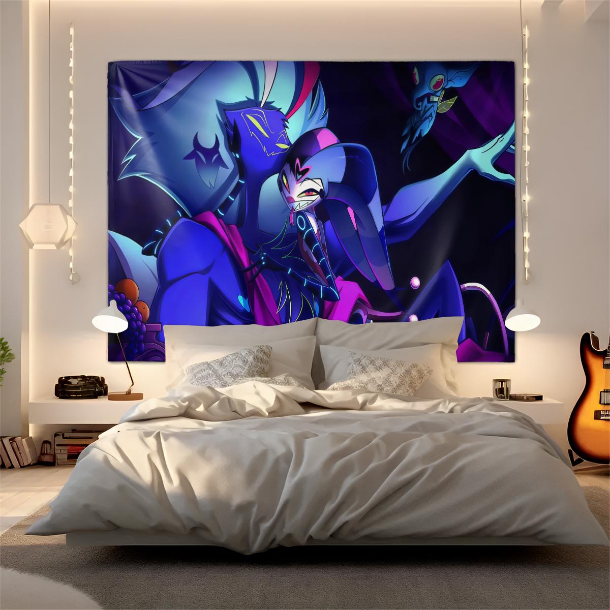 Helluva Boss Patterned Tapestry, Stylish Room Flag, Unique Wall Art For Living Room And Bedroom, Soft And Durable For Kids And Adults Daily Holiday Birthday Gift Bedroom Decor