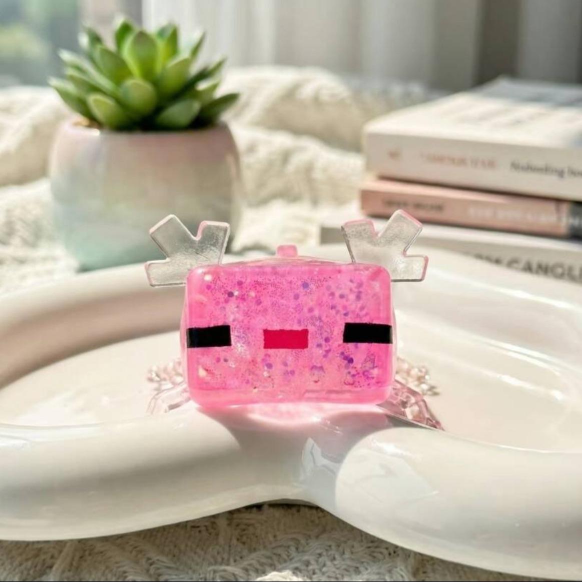 Graduation Gift Aurora Axolotl Squishy Mochi, Glittery Kawaii Sensory Fidget Toy, Squishy Fidgets, Soft Stretchy Stress Relief Toy for Anxiety, Cute Animal Desk Toy for Kids & Adults