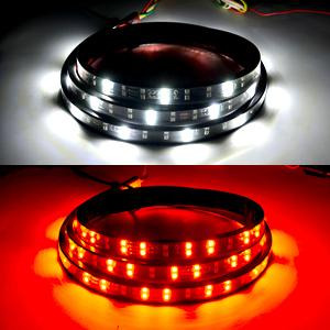 Nilight 60" Truck Tailgate Light Bar Double Row LED Flexible Strip Running Turn Signal Brake Reverse Tail Light,Red/White,No-Drilling Automotive