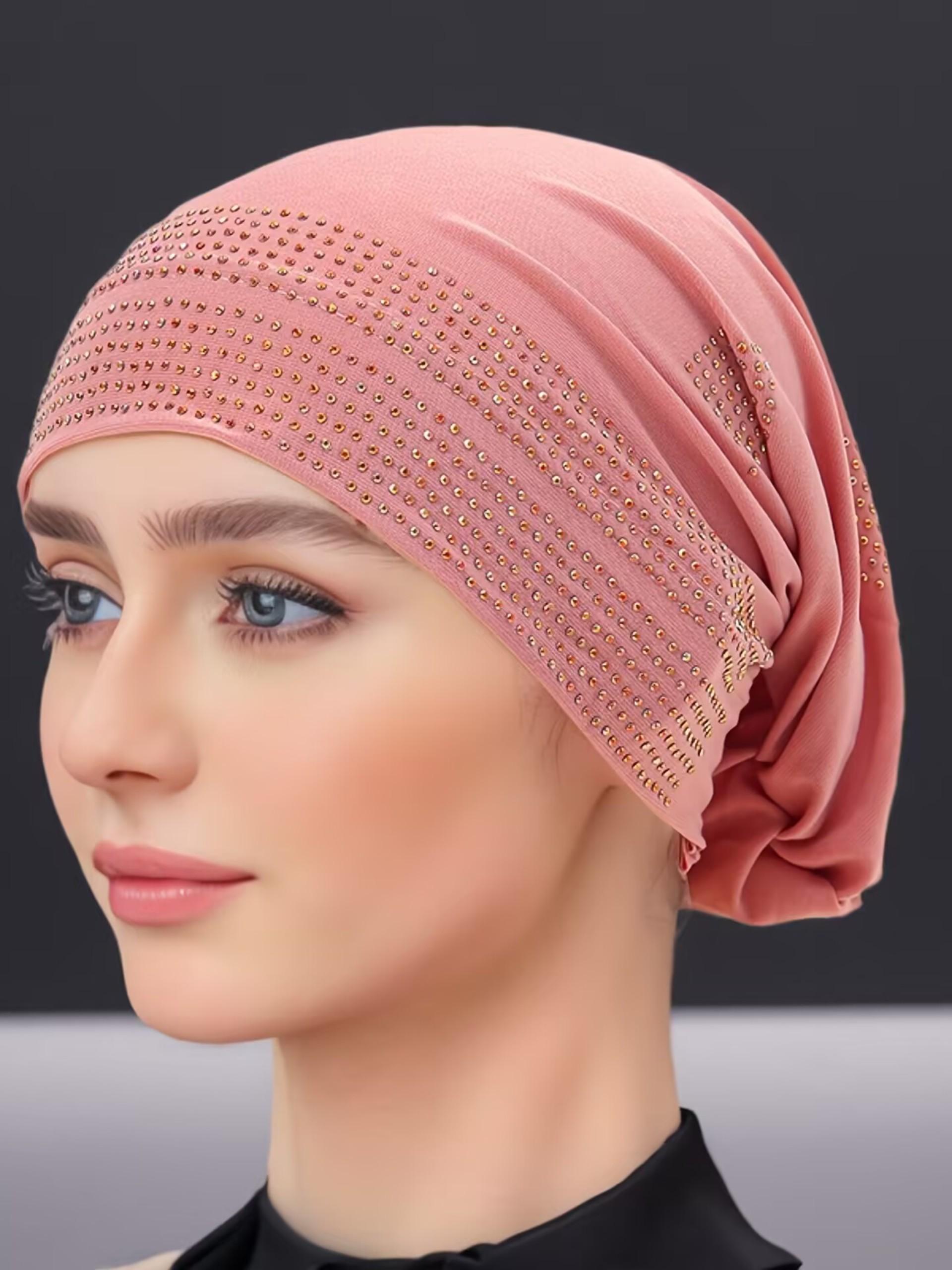 Women's Solid Color Hijab Balaclava, Breathable & Comfortable, Loose-Fit Turban Cap, Ideal for Sports, Yoga, Fitness, Fashion