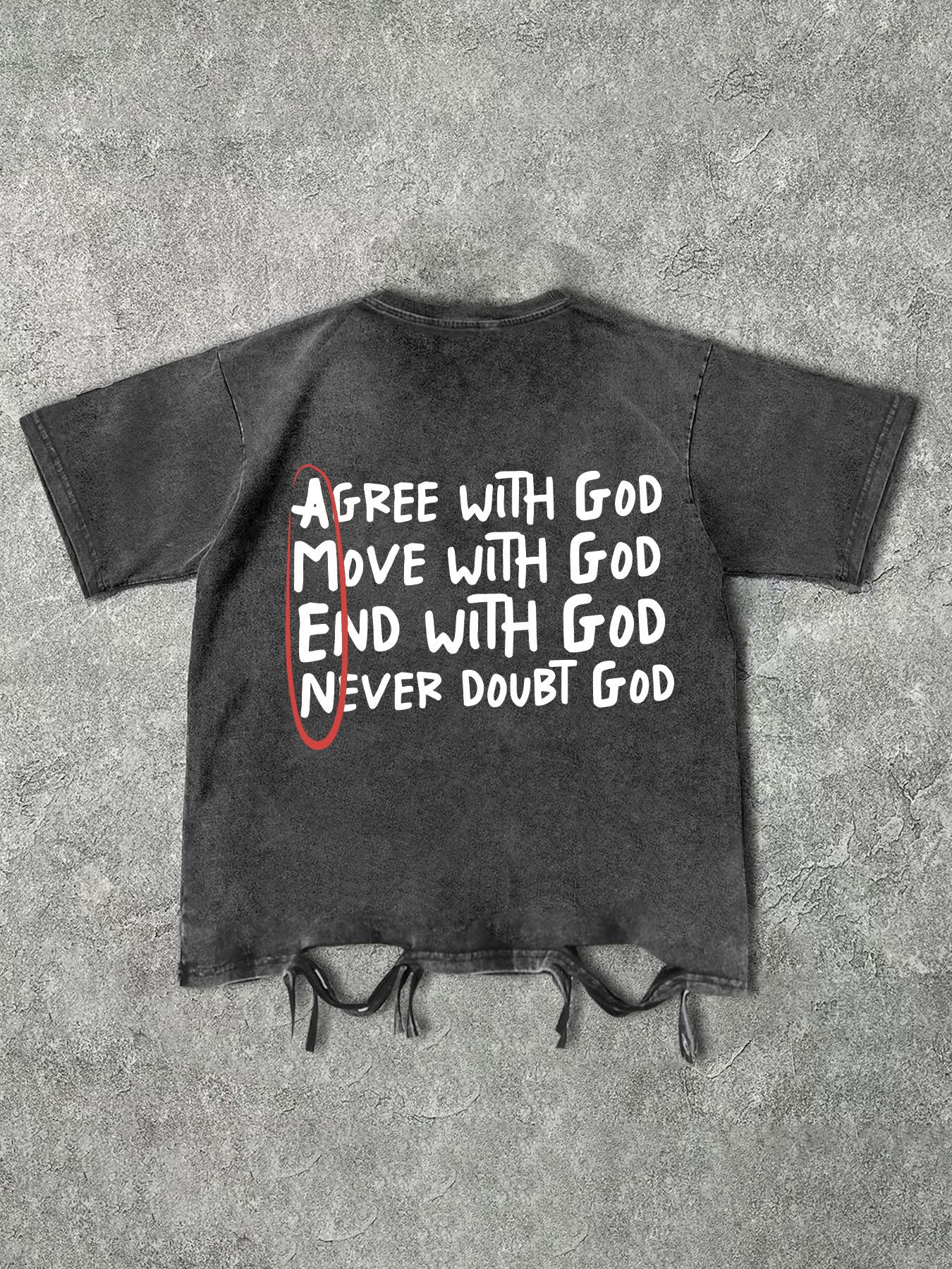 Unisex Men's Letter Print Short Sleeve Graphic Tee, Vintage Trendy Casual Double-sided Printed T-shirt for Daily Wear, Menswear for All Seasons, Top