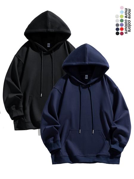 Unisex Basic Hoodie Sweatshirt, Casual Long Sleeve Pullover for Spring & Fall, Fitted Moderate Fabric, Ideal for Daily Wear