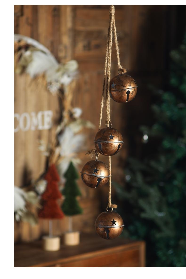 Decorative Golden Bell Pendant with Hemp Rope, Vintage Home Decoration for Festive Occasions, Cute and Lovely Design