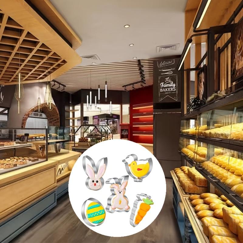 5-Piece Stainless Steel Biscuit Cutter Set, Rabbit and Carrot Shapes, Durable 430 Steel, Ideal for Cookies, Gingerbread, Fondant, Party Decorations