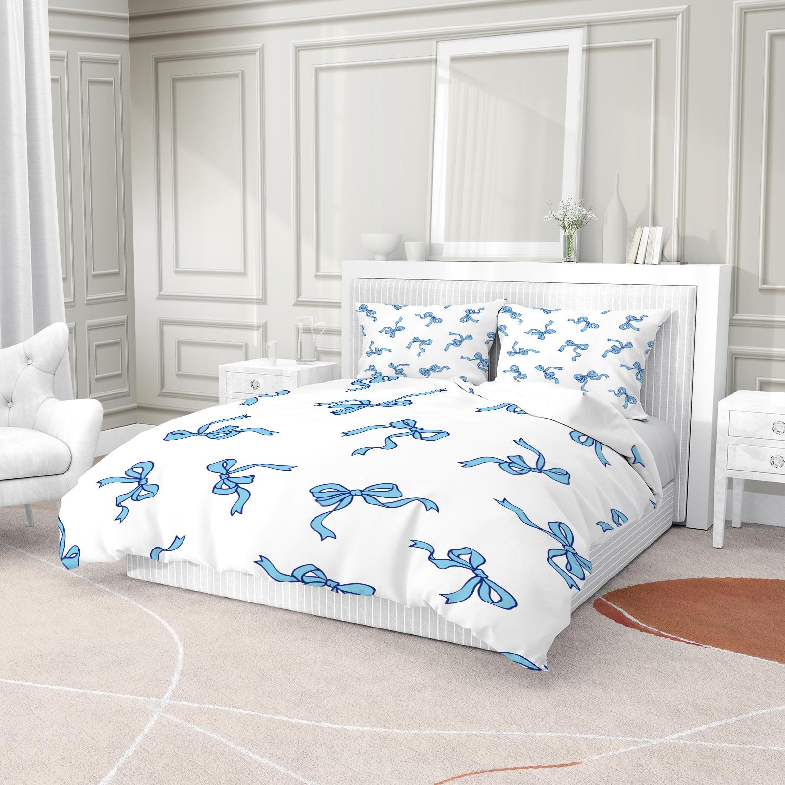 2/3Pcs Cute Bow Knot Duvet Cover Set, Pastel Ribbon Bedding for Bedroom, Warm Gift for Teen Girls and Women, Filling Not Included