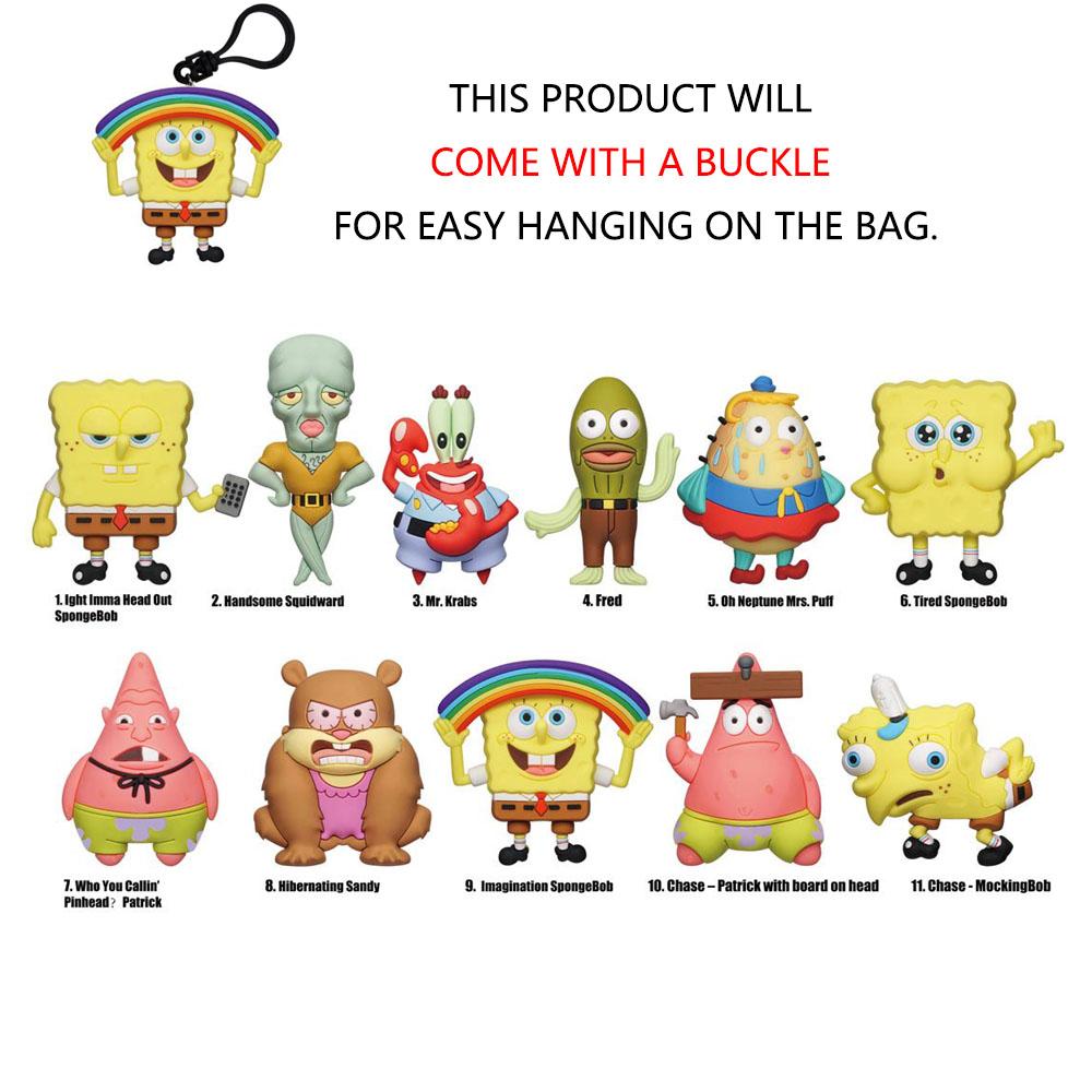 1/6pcs SpongeBob SquarePants Officially Licensed 3D Cartoon Anime Characters Blind Bags Mystery Bulk Keychain Random Bags Backpacks One SpongeBob Patrick Star Squidward Other Characters Blind Box Toys For Friends Birthday Anniversary Gifts
