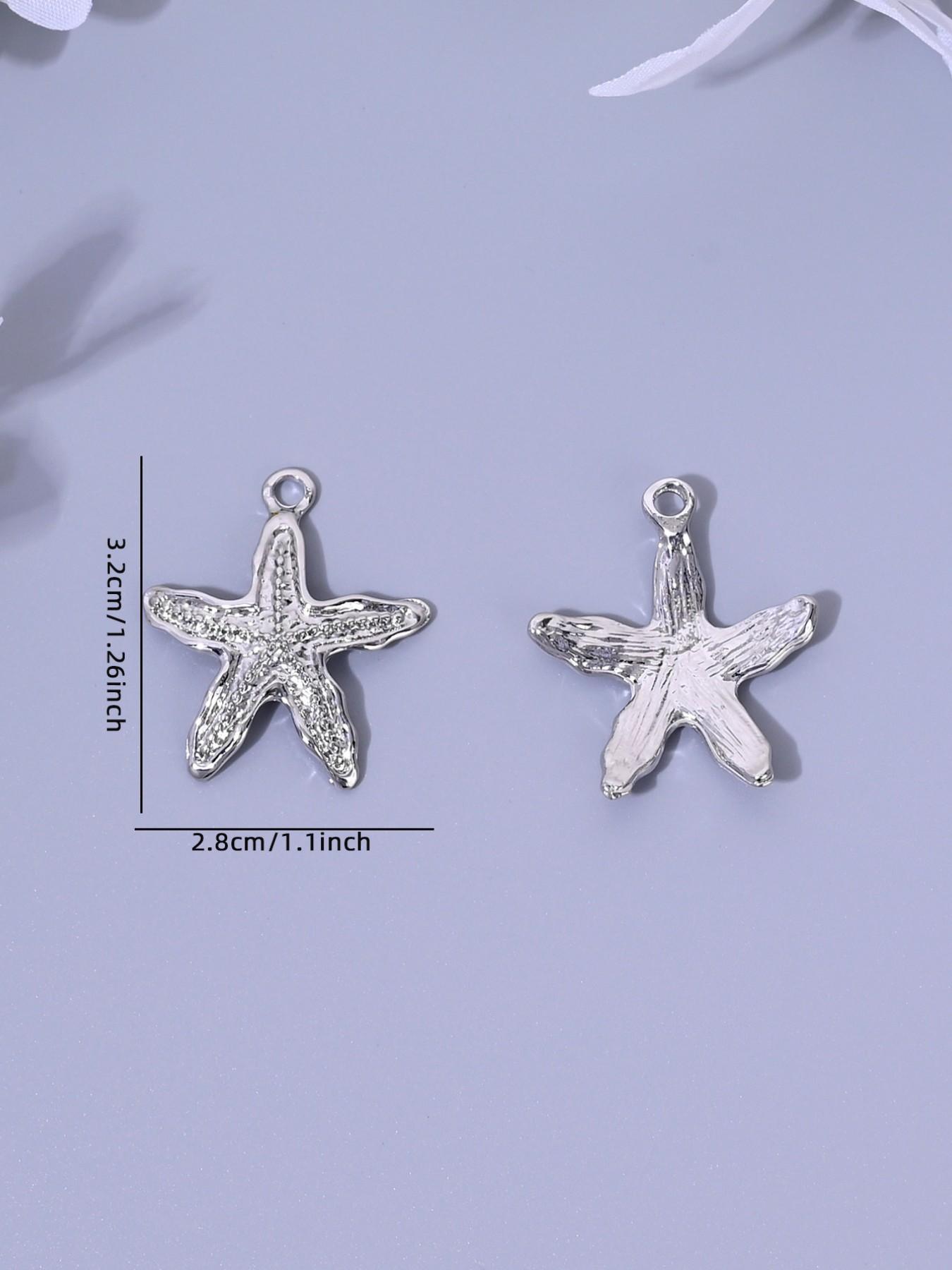10pcs Sea Shell Starfish Conch Alloy Charms, DIY Jewelry Making Kit, Earrings Necklaces Bracelets Keychains, Daily Accessories
