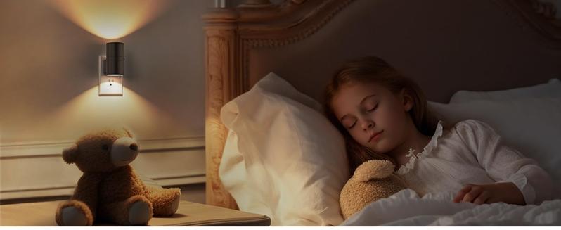 【2 Pack】 LED Night Light Plug in, Modern Night Lights Plug into Wall, Dusk to Dawn Sensor, Soft White 3000K, 0-100LM Adjustable Brightness, Dimmable Night Lights for Hallway Bedroom Stairway