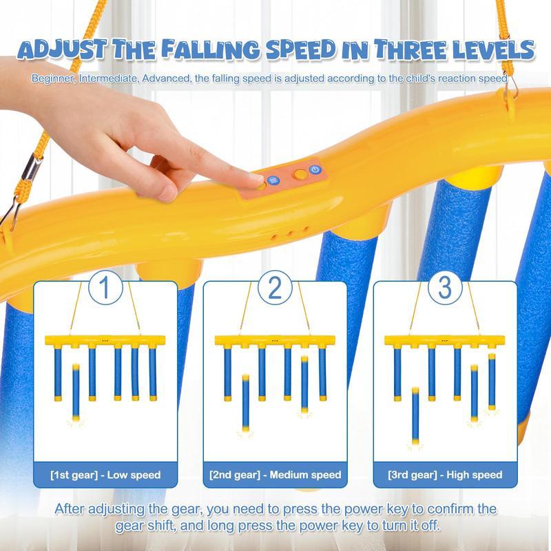 Reflective Drop Stick Challenge Game Set, Hand-Eye Coordination Training Toy, Speed Reaction Test for Kids and Adults, Family Fun Game, Perfect Christmas Gift