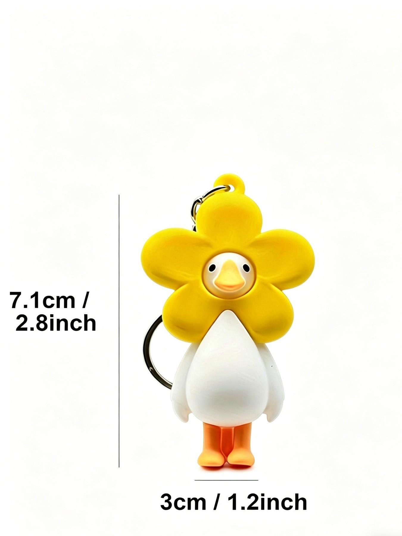 Cute Duck Keychains with Flower, Fun Animal Backpack Charms for Girls, Kawaii Duckling Pendant, Ideal Party Favors & Gifts