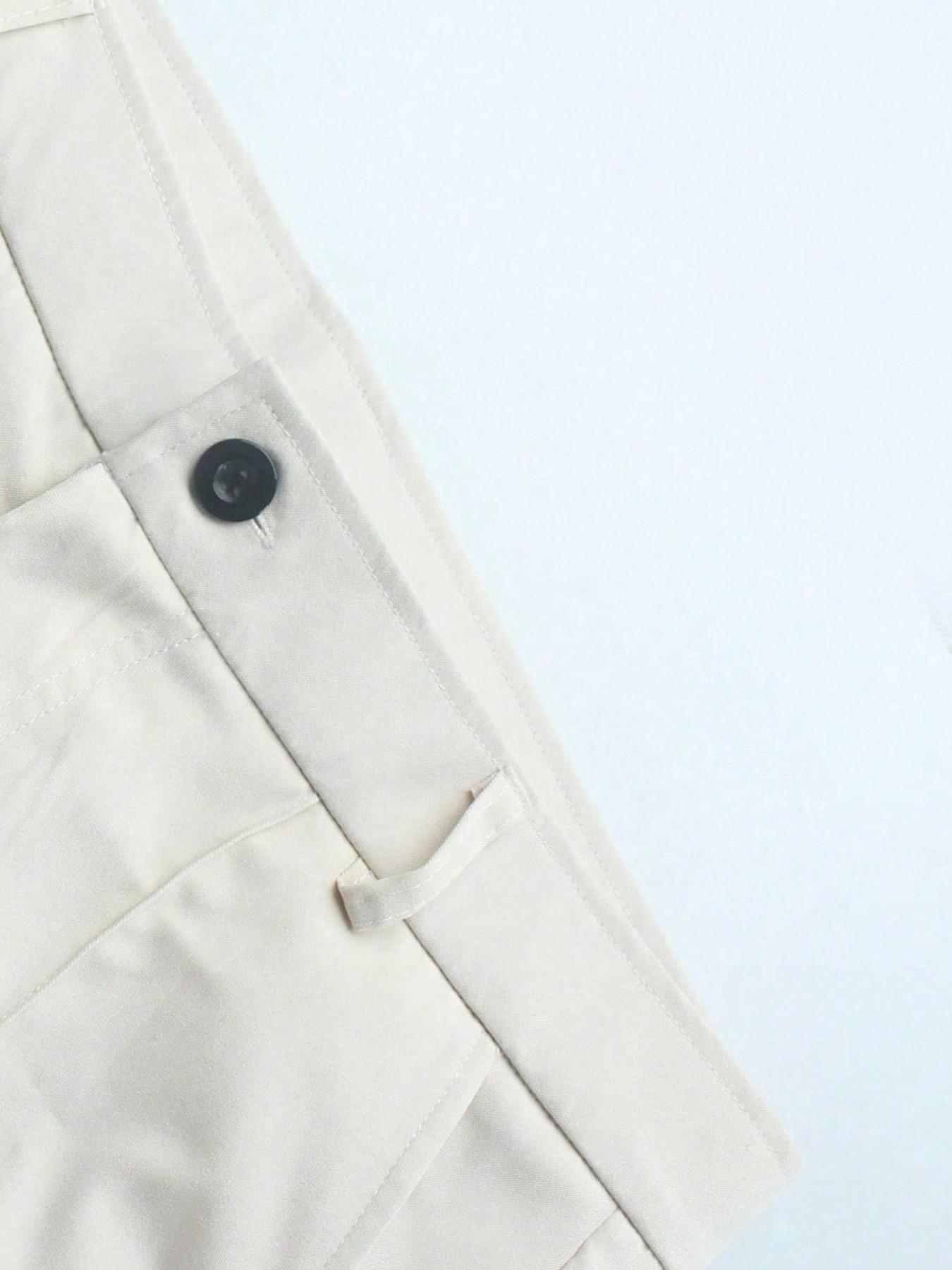 Men's Solid Color Short Sleeve Top and Long Pants Set Outfit, Comfortable Daily Wear, Suitable for Formal and Casual Occasions