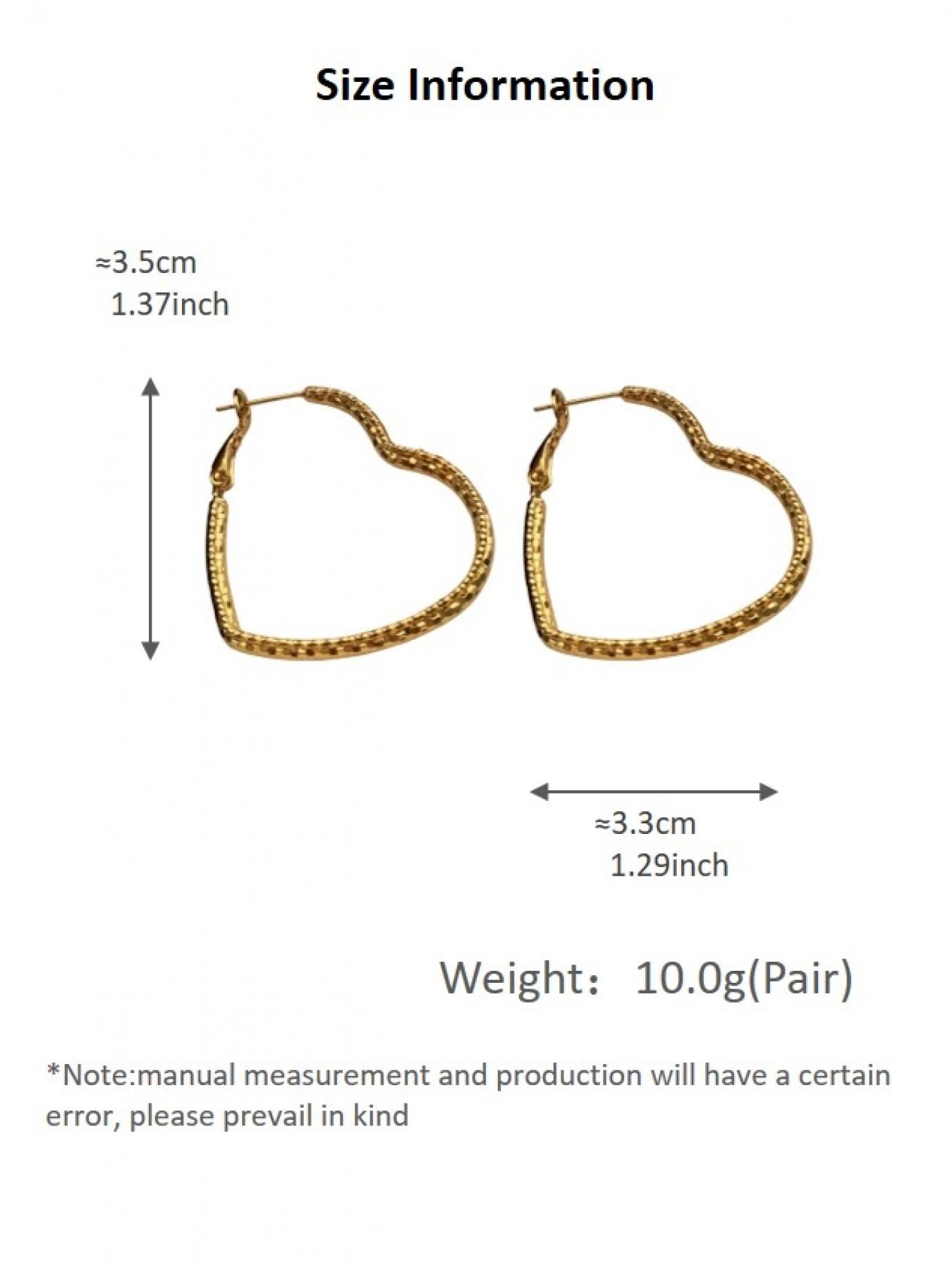 Stylish Heart-Shaped Hoop Earrings, Light-Luxury Design, Perfect for Everyday Wear & Festive Occasions, Ideal Gift Choice