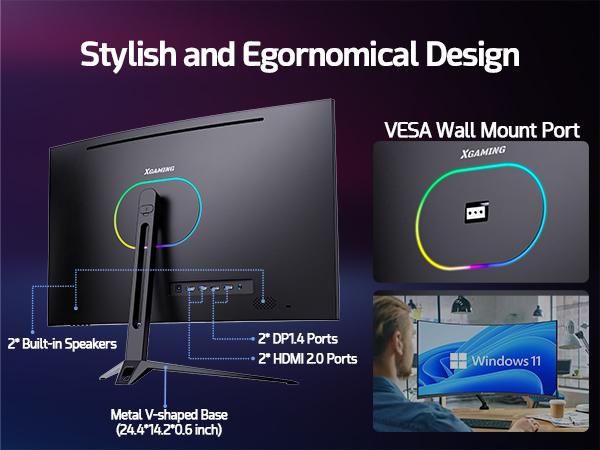 27 Inch Curved Monitor 2K 165Hz 1500R, QHD 2560*1440p Gaming Computer Monitor, 16:9 HDMI Display, 1ms(MPRT), FreeSync, 99% sRGB, Eye Care HDR PC Screen Built-in Speakers, VESA, Tilt Adjustable, Black gaming monitor 27 Inch Curved Monitor 2K 165Hz 1500R, QHD 2560*1440p Gaming Computer Monitor, 16:9 HDMI Display, 1ms(MPRT), FreeSync, 99% sRGB, Eye Care HDR PC Screen Built-in Speakers, VESA, Tilt Adjustable, Black gaming monitor