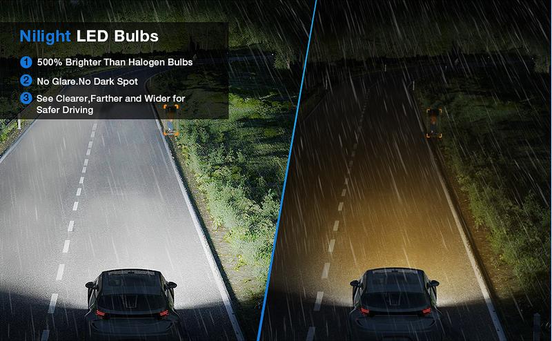 Nilight H13/9008 LED Headlight Bulbs E30 Series 70W 14000LM 6500K IP67 | 2 BULBS Super Bright Waterproof  dealsforyoudays