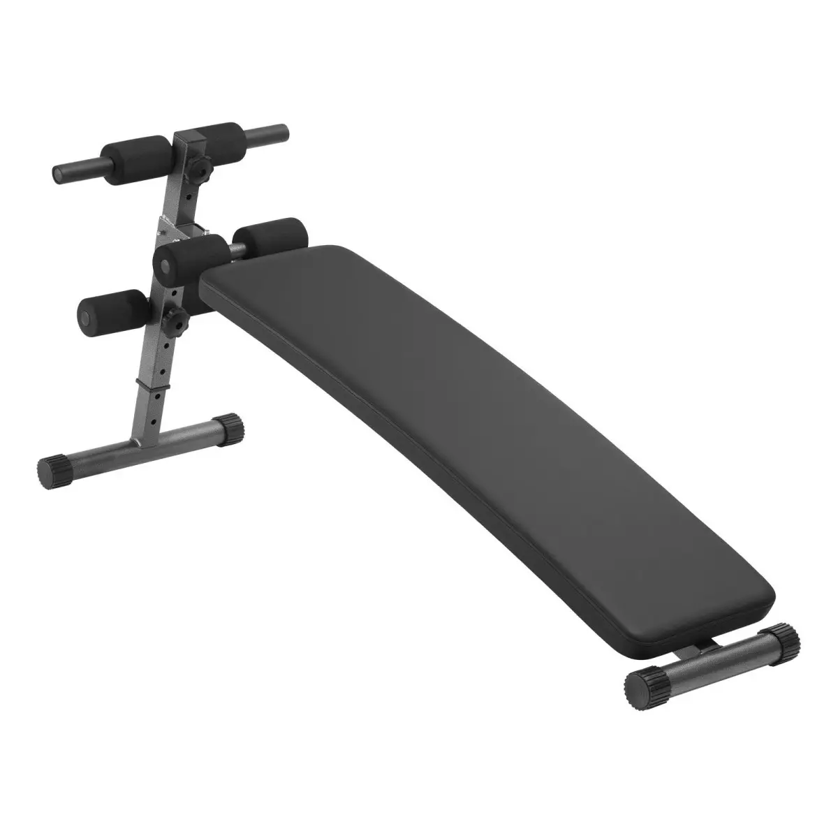 Fahuac Foldable Ab Training Bench - Adjustable Compact Decline Curved Bench, 5-Level Height Adjustment, 2-Level Foot Hook, Carbon Steel Frame, 500 lbs Capacity for Unisex Home Gym