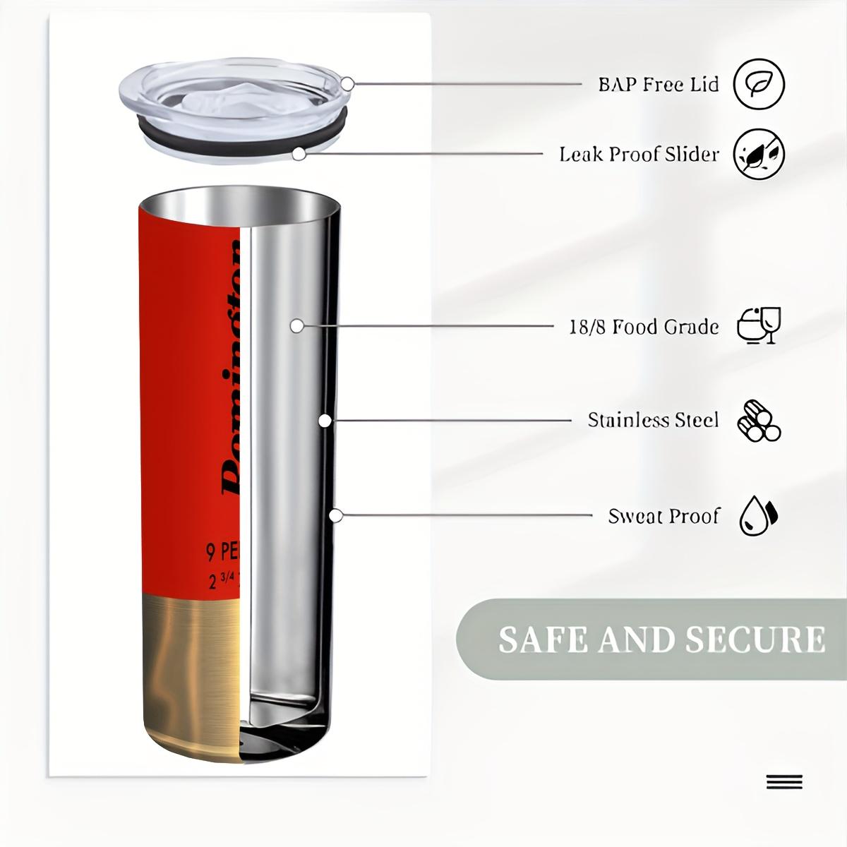 1 Pc 20oz bullet design insulated mug, double wall stainless steel vacuum cup with straw, leak-proof travel thermal tumbler, Insulated travel drinkware, keep warm 12 hours, keep cold 24 hours, gift for men and women, ideal for holiday birthday Christmas