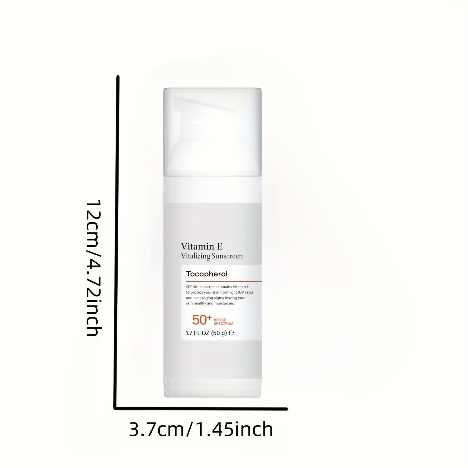 SPF50 Vitamin E Sunscreen 50g | Skin Repair Face Sunblock for Winter | Broad-Spectrum UVA/UVB, No White Cast, Matte Finish | Christmas Holiday Travel & Party-Ready Glow