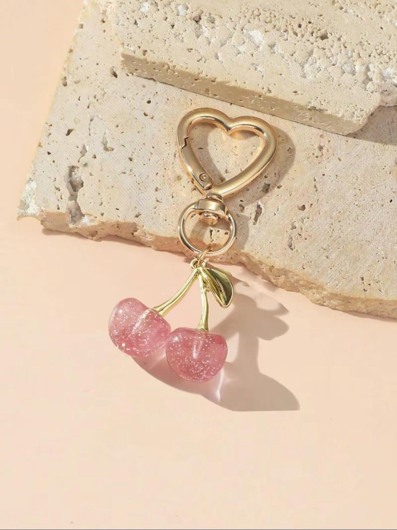 A fashionable and cute cherry pendant, bag pendant, suitable for daily wear, and also a surprising and exquisite small gift, Heart Design Charm