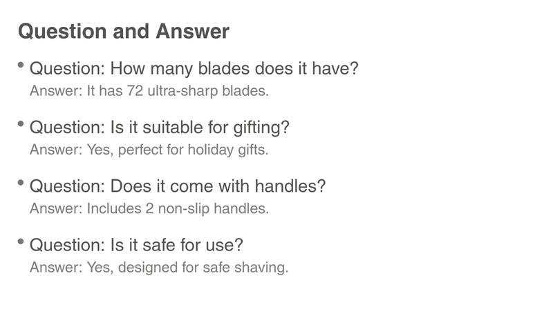 Classic Men's Razor with 72 Ultra-Sharp Durable Blades, Progressive Design for a Safe, Smooth and Painless Shaving Experience, Includes 2 Non-Slip Handles, Perfect for Holiday Gifts