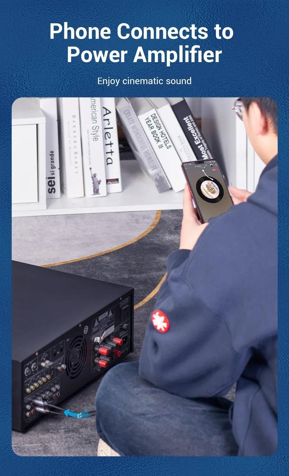 Vention RCA Cable 3.5mm to 2RCA Splitter Jack Audio Cable for Smartphone Amplifier Home Theater 3.5 AUX RCA TV Box Adaptador 0.5m 1m 1.5m 2m 3m 5m