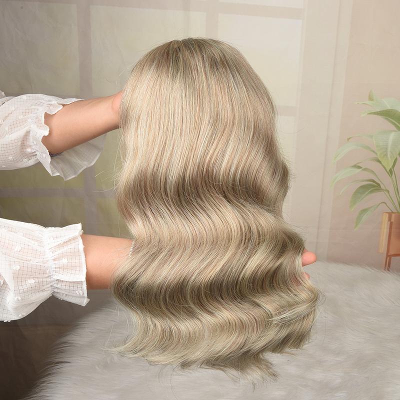 Ash Blonde Loose Body Wave Bob Lace Frontal Human Hair Wigs HD Transparent Lace Ash Blonde Bob Milk Tea Natural Wave Pure Luxury Virgin Human Hair Wig 13X4 Lace Front Glueless Pre Plucked With Baby Hair